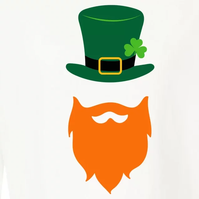 St Patrick's Day Beard Guy Funny Cropped Pullover Crew