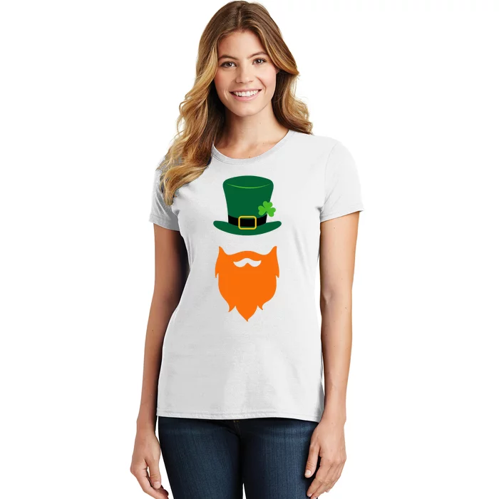 St Patrick's Day Beard Guy Funny Women's T-Shirt