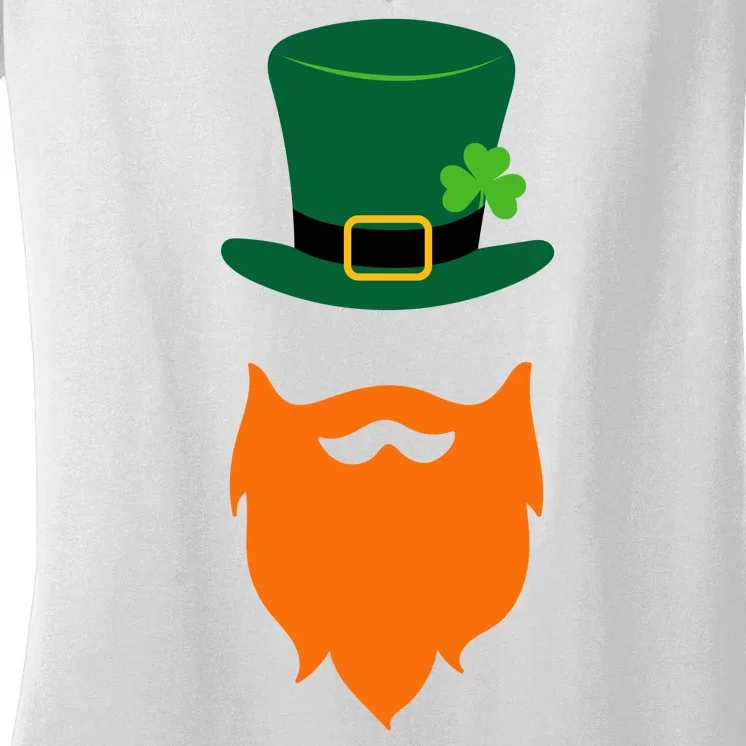 St Patrick's Day Beard Guy Funny Women's V-Neck T-Shirt