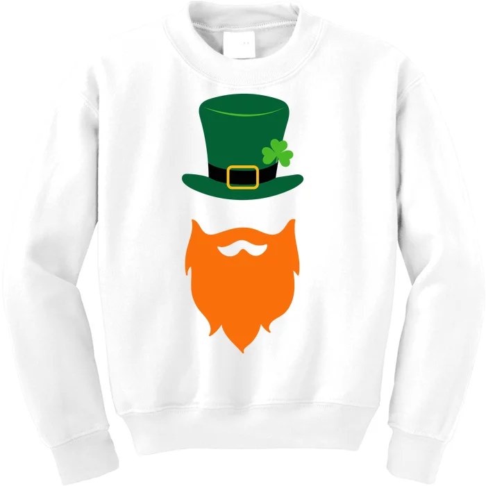 St Patrick's Day Beard Guy Funny Kids Sweatshirt