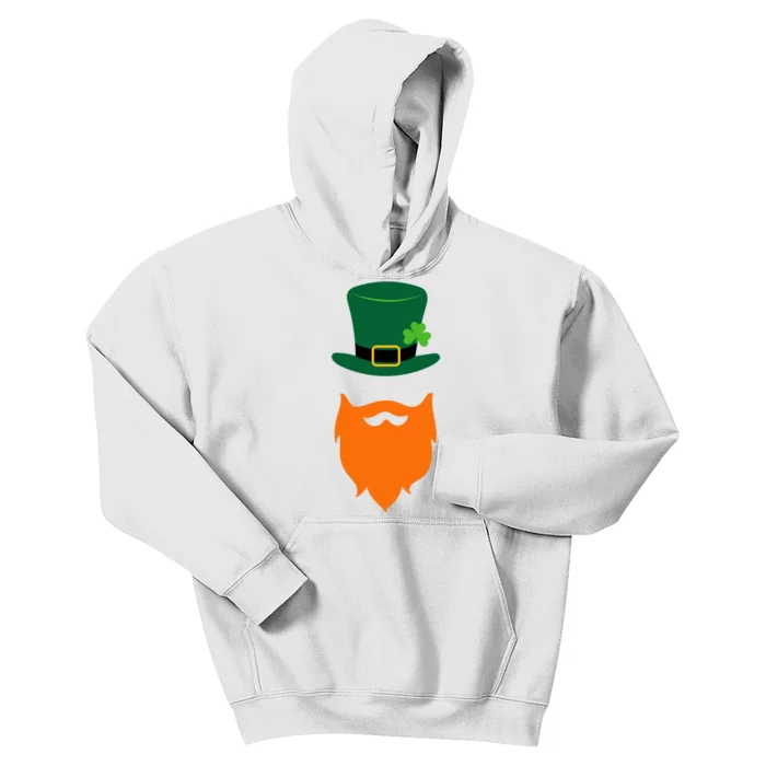 St Patrick's Day Beard Guy Funny Kids Hoodie