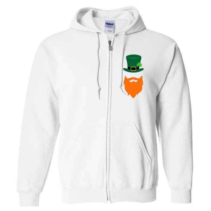 St Patrick's Day Beard Guy Funny Full Zip Hoodie