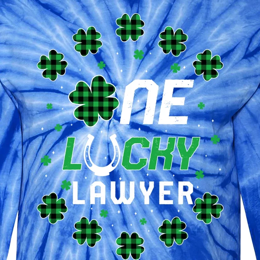 St Patricks Day Prek Kinder One Lucky Lawyer Gift Tie-Dye Long Sleeve Shirt