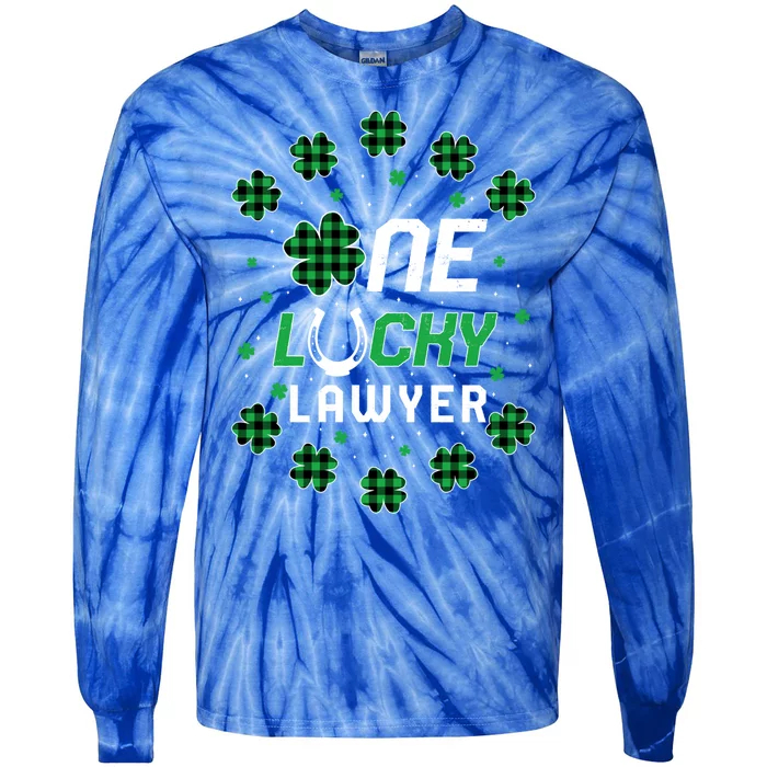 St Patricks Day Prek Kinder One Lucky Lawyer Gift Tie-Dye Long Sleeve Shirt