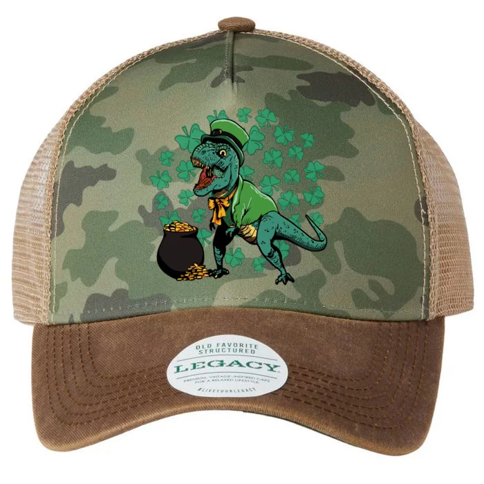 St Patrick's Day Funny Dinosaur Tgiftrex Happy St Pat Trex Day Gift Legacy Tie Dye Trucker Hat