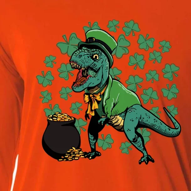 St Patrick's Day Funny Dinosaur Tgiftrex Happy St Pat Trex Day Gift Cooling Performance Long Sleeve Crew