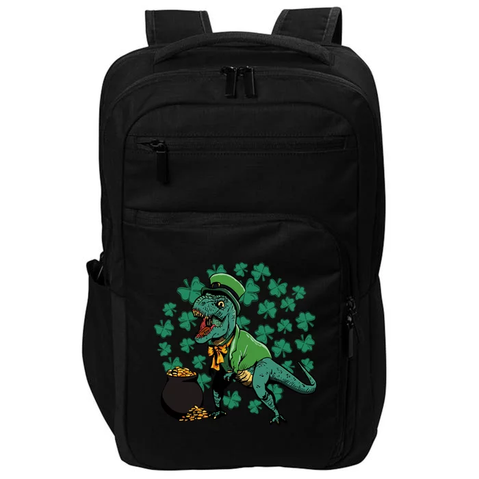 St Patrick's Day Funny Dinosaur Tgiftrex Happy St Pat Trex Day Gift Impact Tech Backpack