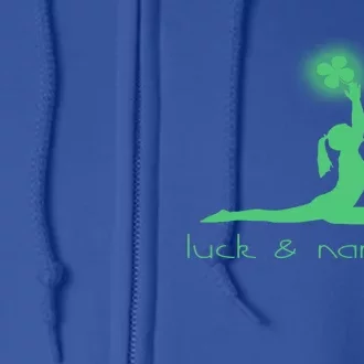 St Patricks Day Cute Gift Luck And Namaste Cool Gift Full Zip Hoodie