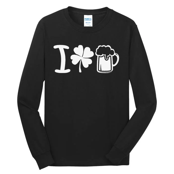 Saint Patrick's Day I Love Beer Funny Tall Long Sleeve T-Shirt