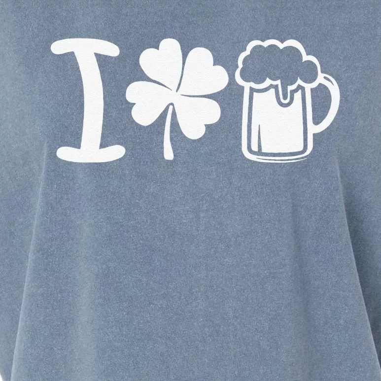 Saint Patrick's Day I Love Beer Funny Garment-Dyed Women's Muscle Tee