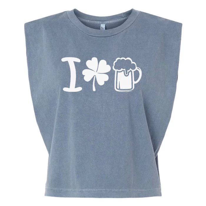 Saint Patrick's Day I Love Beer Funny Garment-Dyed Women's Muscle Tee