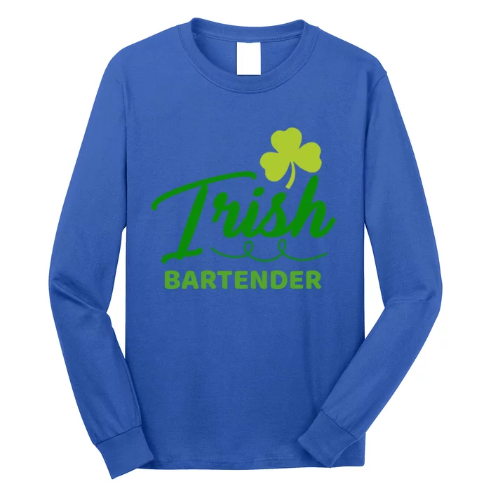 St Patrick's Day Irish Bartender Shamrock Gift Long Sleeve Shirt