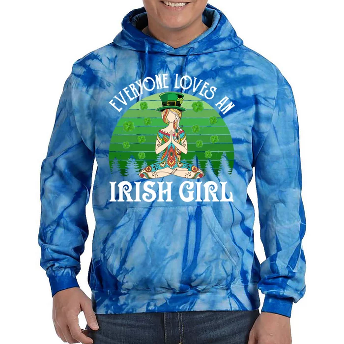 St Patricks Day Everyone Loves An Irish Yoga Gift Tie Dye Hoodie