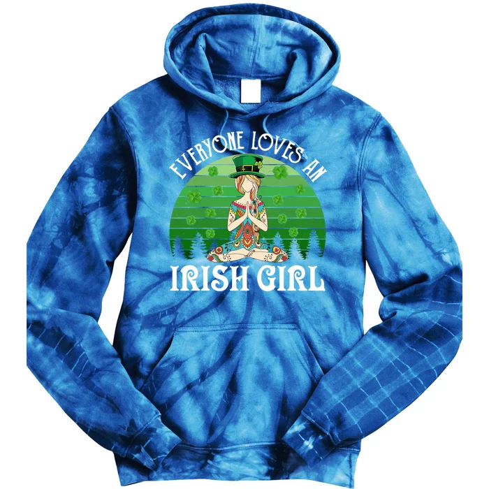 St Patricks Day Everyone Loves An Irish Yoga Gift Tie Dye Hoodie