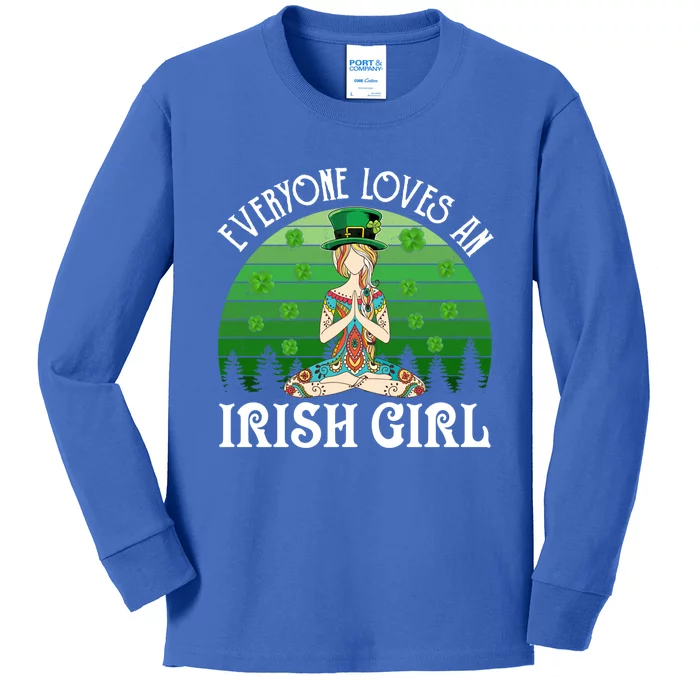 St Patricks Day Everyone Loves An Irish Yoga Gift Kids Long Sleeve Shirt