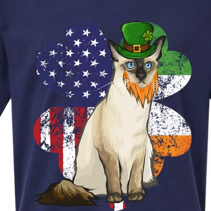 St Patricks Day Irish American Flag Balinesegiftjavanese Cat Great Gift Sueded Cloud Jersey T-Shirt