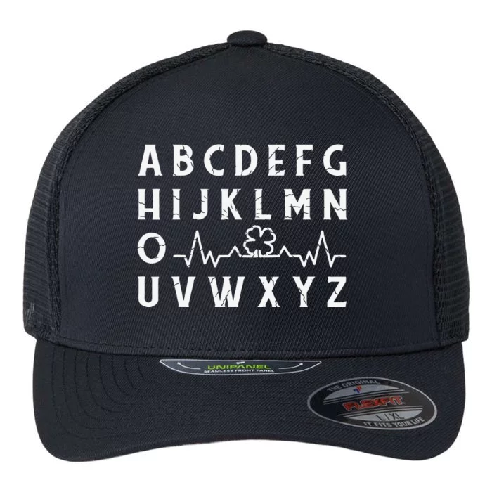 St Patricks Day Nurse PQRST Alphabet Funny Nurses Flexfit Unipanel Trucker Cap