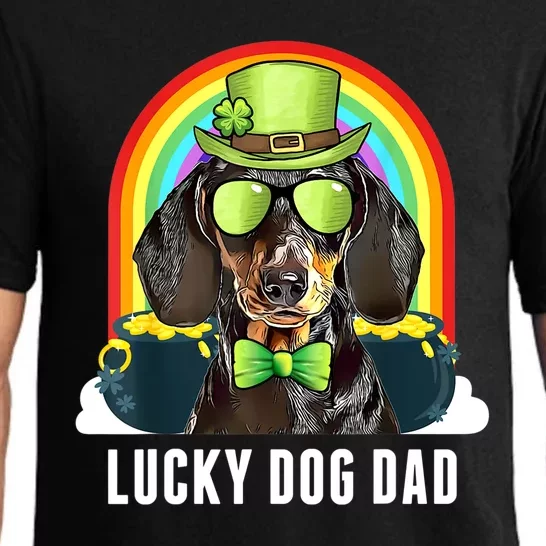 St Patricks Day Lucky Dachshund Dog Dad Gift Pajama Set