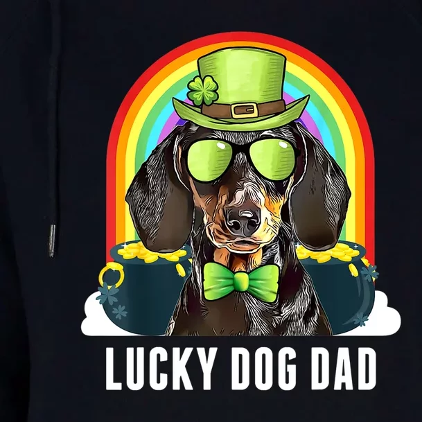 St Patricks Day Lucky Dachshund Dog Dad Gift Womens Funnel Neck Pullover Hood