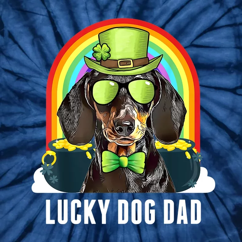 St Patricks Day Lucky Dachshund Dog Dad Gift Tie-Dye T-Shirt