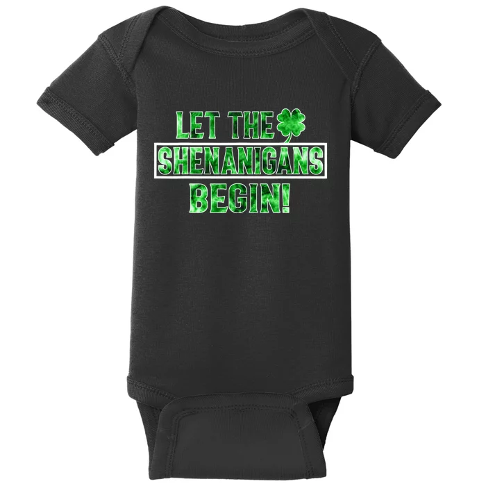 St Patricks Day Shirts Let The Shenanigans Begin Tie Dye Baby Bodysuit