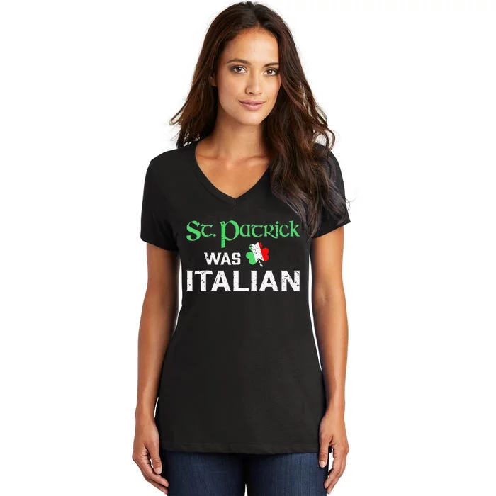 St Patrick's Day Pajama St Patricks Was Italian Saint Women's V-Neck T-Shirt