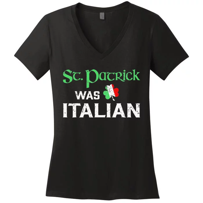 St Patrick's Day Pajama St Patricks Was Italian Saint Women's V-Neck T-Shirt