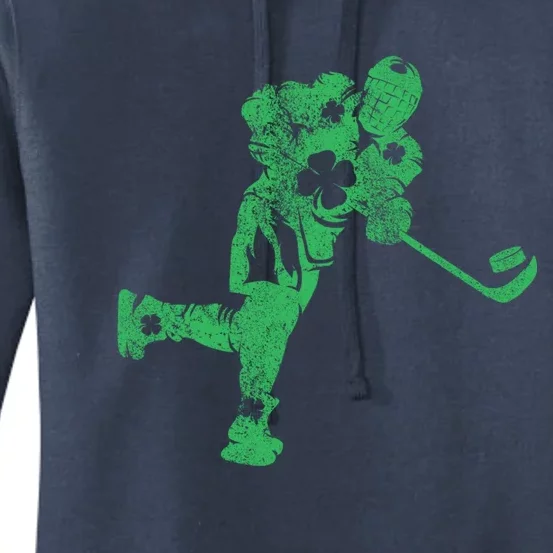 St Patricks Day Hockey Irish Boy Saint PaddyS Shamrock Women's Pullover Hoodie