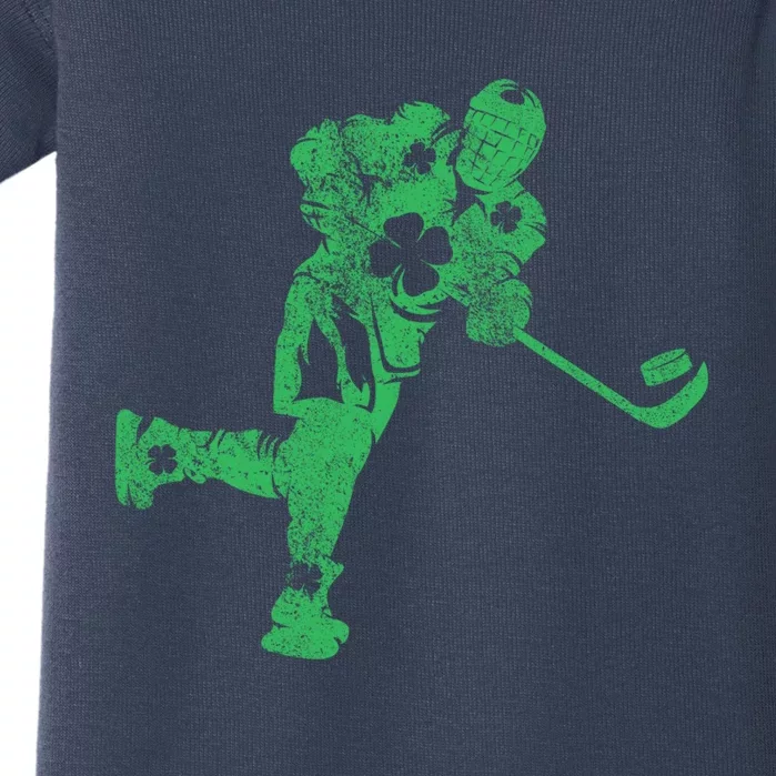 St Patricks Day Hockey Irish Boy Saint PaddyS Shamrock Baby Bodysuit