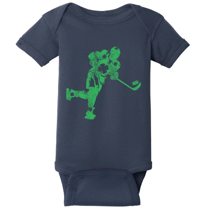 St Patricks Day Hockey Irish Boy Saint PaddyS Shamrock Baby Bodysuit