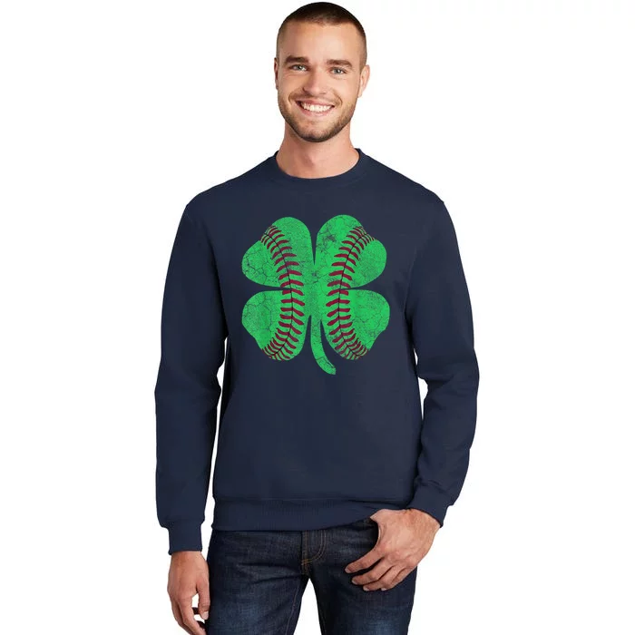 St Patricks Day Shamrock Baseball Saint Paddy's Kids Boys Tall Sweatshirt