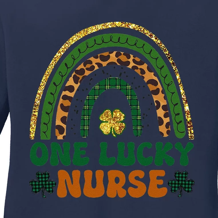 St Patricks Day One Lucky Nurse Women Nurses Ladies Long Sleeve Shirt