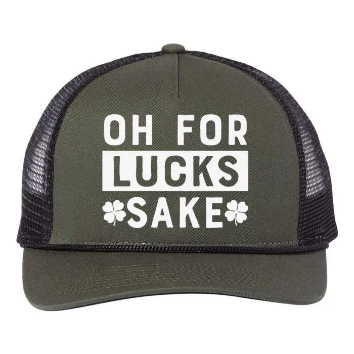 St Patricks Day Oh For Lucks Sake Retro Rope Trucker Hat Cap