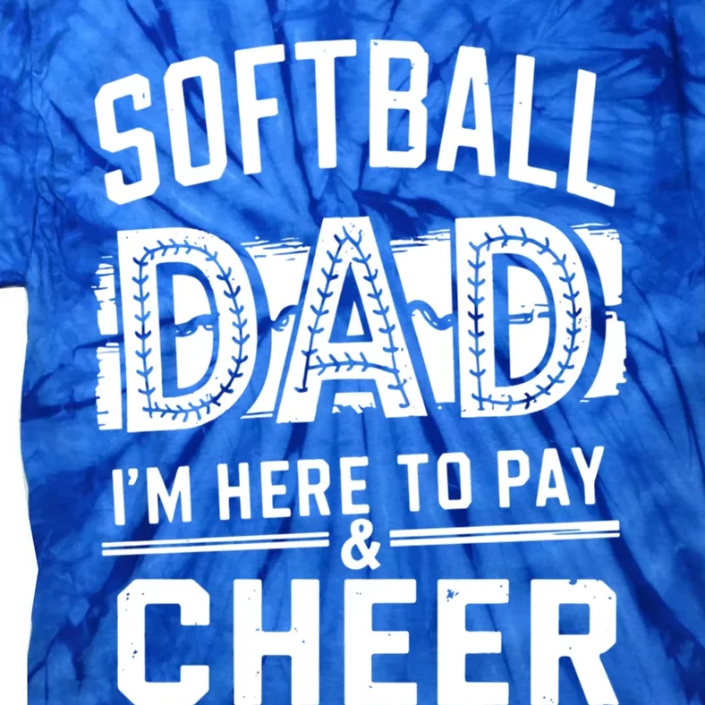 Softball Player Daddy Humor Design Funny Softball Dad Meaningful Gift Tie-Dye T-Shirt