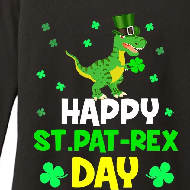 St Patricks Day Dinosaur Dino Saurus Irish Shamrock Boy Womens CVC Long Sleeve Shirt