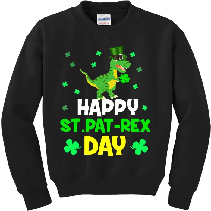 St Patricks Day Dinosaur Dino Saurus Irish Shamrock Boy Kids Sweatshirt