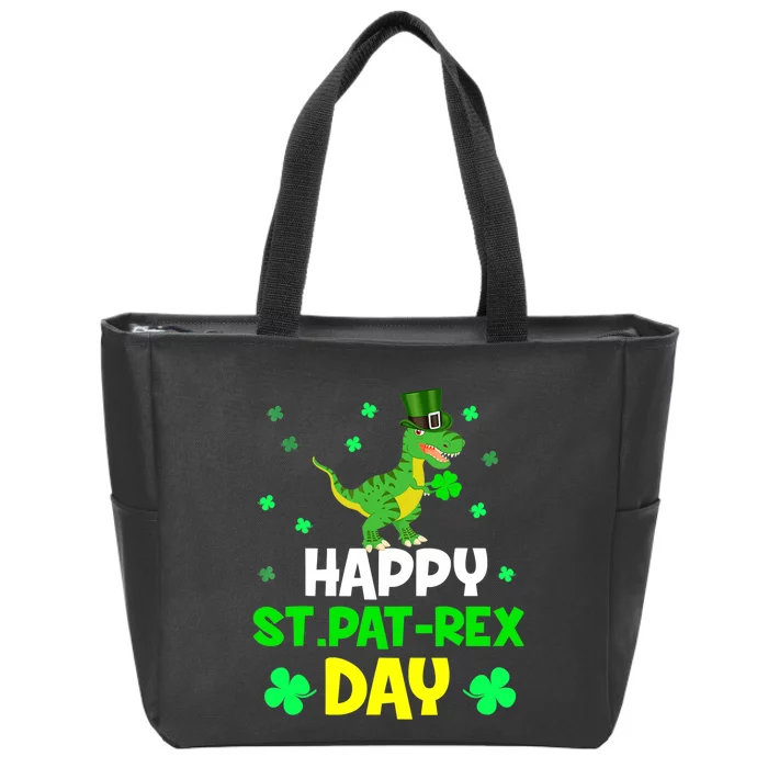 St Patricks Day Dinosaur Dino Saurus Irish Shamrock Boy Zip Tote Bag