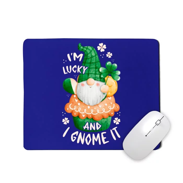 St Patricks Day Gnome In Muffin Funny Saying Gift Mousepad