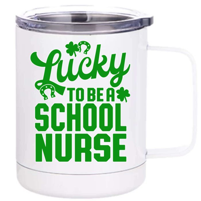 St Patrick's Day School Nurse Design Gift Front & Back 12oz Stainless Steel Tumbler Cup