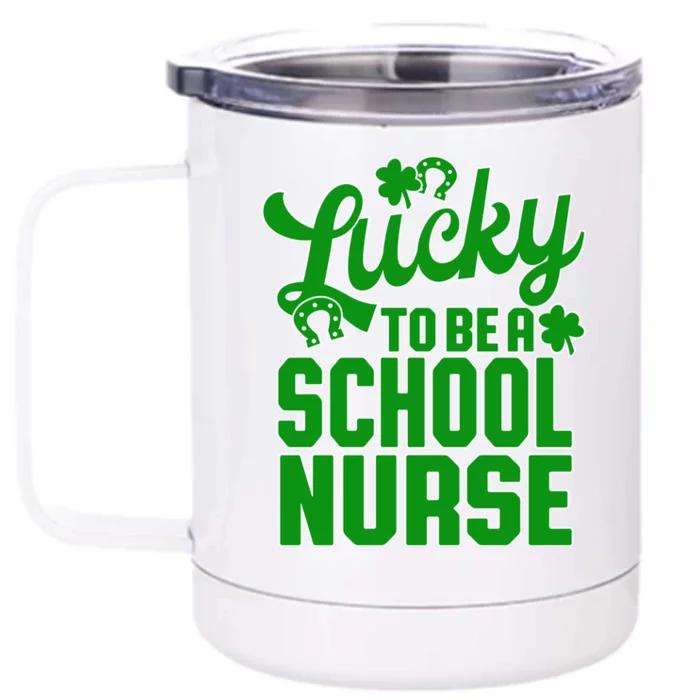 St Patrick's Day School Nurse Design Gift Front & Back 12oz Stainless Steel Tumbler Cup