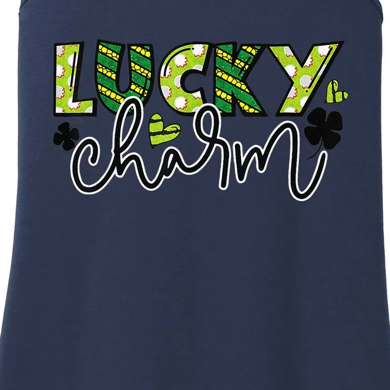 St Patrick Day Lucky Buffalo Plaid Graphic Ladies Essential Tank