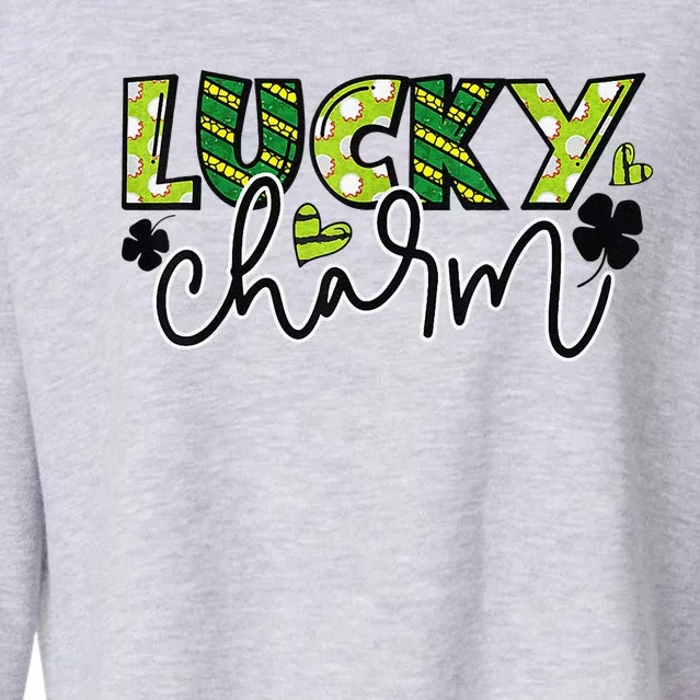 St Patrick Day Lucky Buffalo Plaid Graphic Cropped Pullover Crew