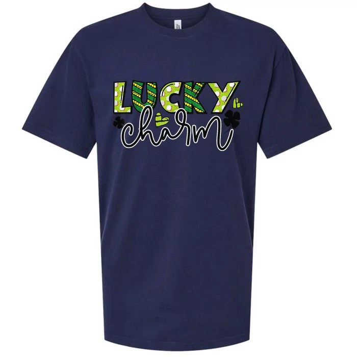 St Patrick Day Lucky Buffalo Plaid Graphic Sueded Cloud Jersey T-Shirt