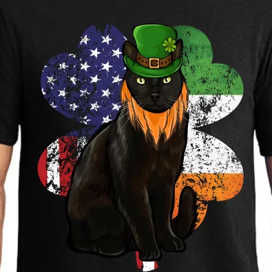 St Patricks Day Irish American Flag Bombay Cat Gift Pajama Set