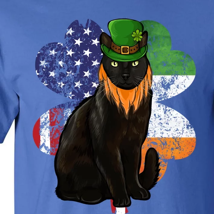 St Patricks Day Irish American Flag Bombay Cat Gift Tall T-Shirt