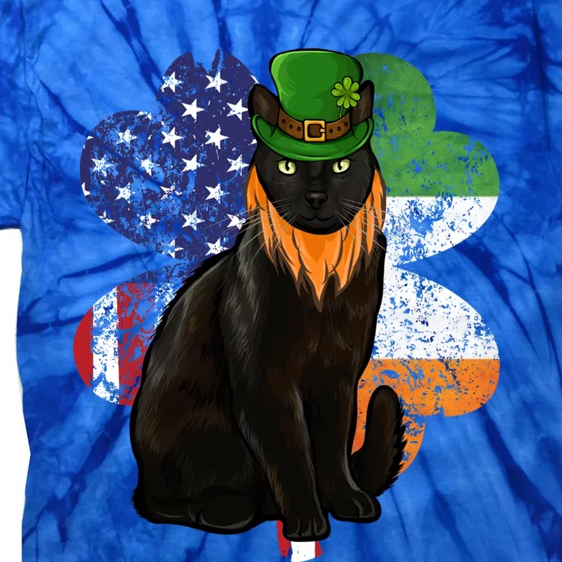 St Patricks Day Irish American Flag Bombay Cat Gift Tie-Dye T-Shirt