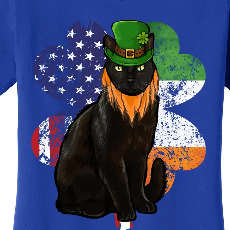 St Patricks Day Irish American Flag Bombay Cat Gift Women's T-Shirt