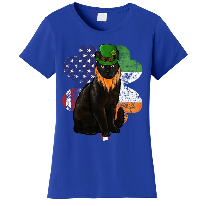 St Patricks Day Irish American Flag Bombay Cat Gift Women's T-Shirt