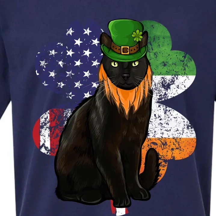 St Patricks Day Irish American Flag Bombay Cat Gift Sueded Cloud Jersey T-Shirt