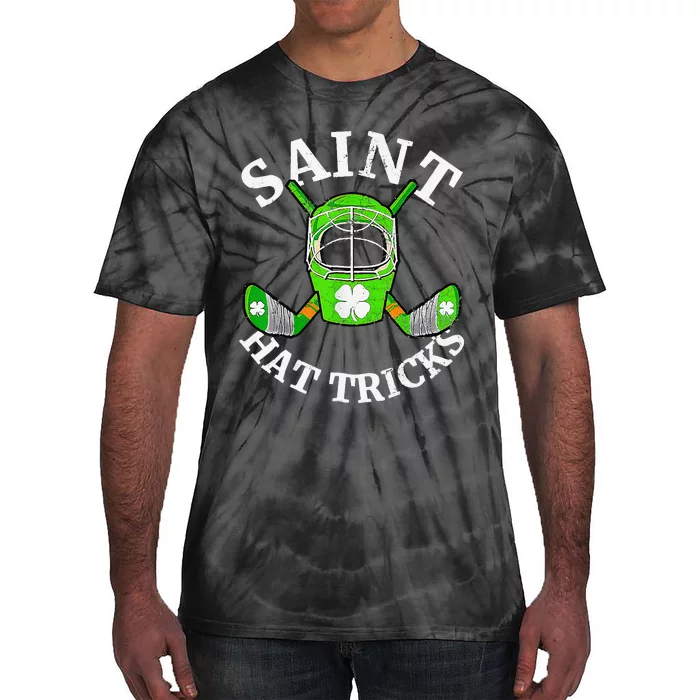 St Patricks Day Saint Hat Tricks Hockey Shamrocks Tie-Dye T-Shirt